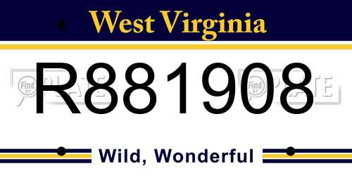 R881908 West Virginia License Plate