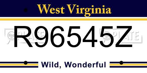 R96545Z West Virginia License Plate