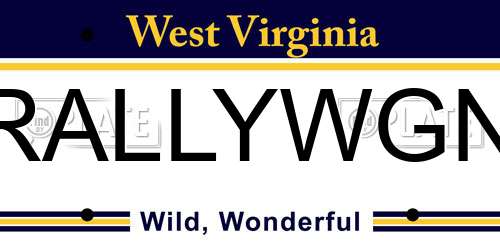 RALLYWGN West Virginia License Plate