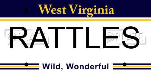 RATTLES West Virginia License Plate