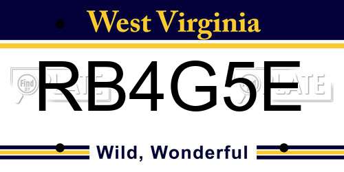 RB4G5E West Virginia License Plate