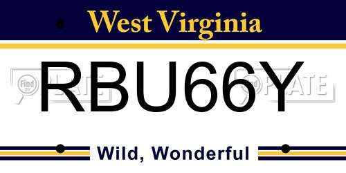 RBU66Y West Virginia License Plate