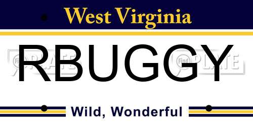 RBUGGY West Virginia License Plate