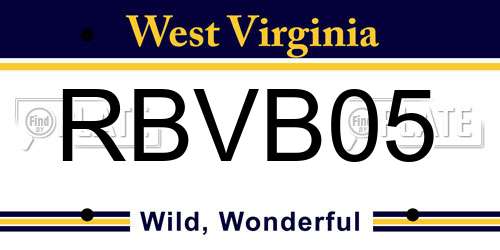 RBVB05 West Virginia License Plate