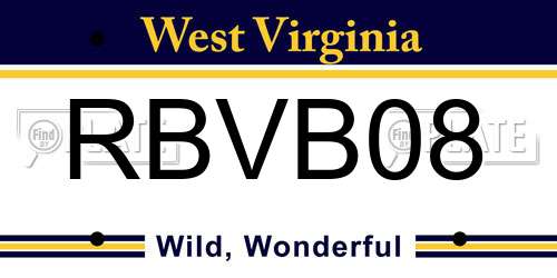 RBVB08 West Virginia License Plate