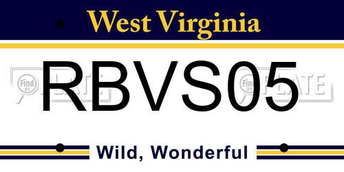 RBVS05 West Virginia License Plate