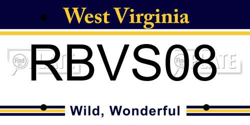 RBVS08 West Virginia License Plate
