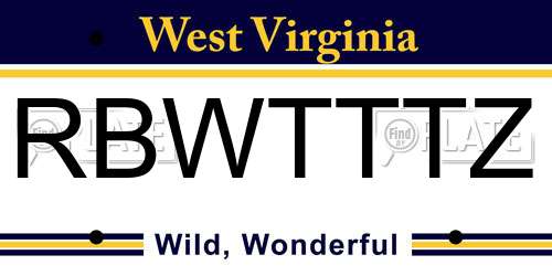 RBWTTTZ West Virginia License Plate