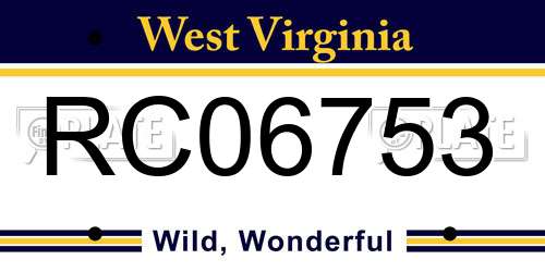 RC06753 West Virginia License Plate