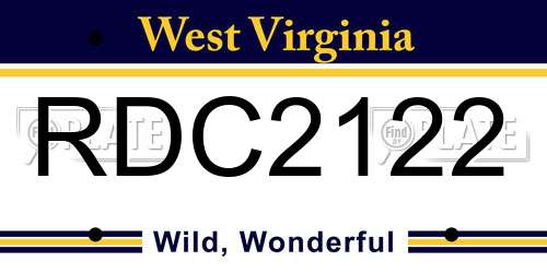 RDC2122 West Virginia License Plate