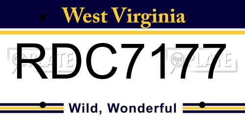 RDC7177 West Virginia License Plate