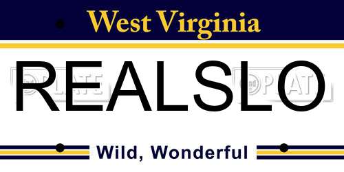 REALSLO West Virginia License Plate