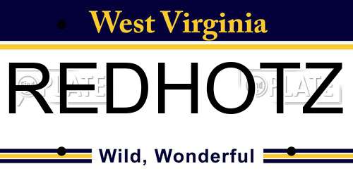 REDHOTZ West Virginia License Plate