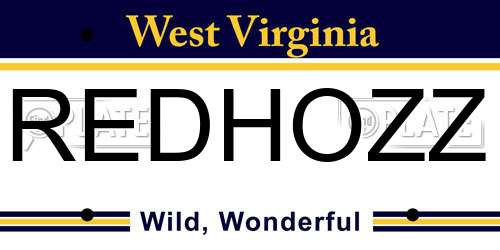 REDHOZZ West Virginia License Plate