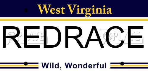 REDRACE West Virginia License Plate