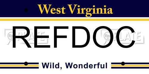 REFDOC West Virginia License Plate