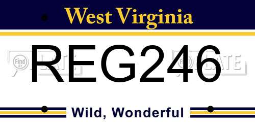 REG246 West Virginia License Plate