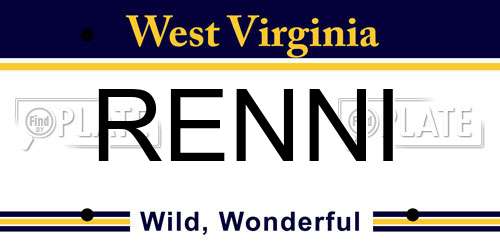 RENNI West Virginia License Plate