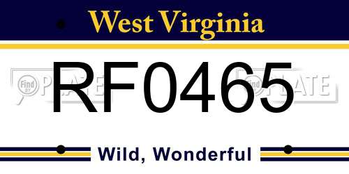 RF0465 West Virginia License Plate