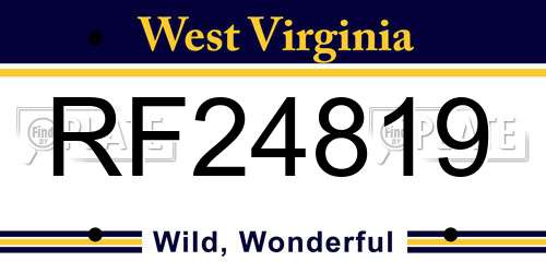 RF24819 West Virginia License Plate
