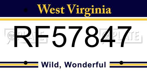 RF57847 West Virginia License Plate