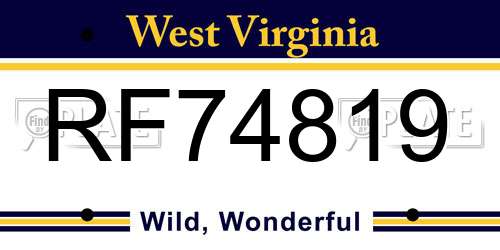 RF74819 West Virginia License Plate