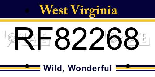 RF82268 West Virginia License Plate