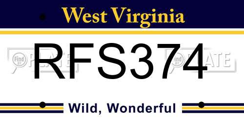 RFS374 West Virginia License Plate