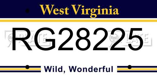 RG28225 West Virginia License Plate