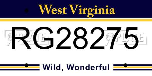RG28275 West Virginia License Plate