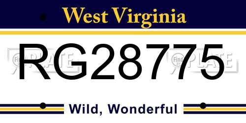 RG28775 West Virginia License Plate