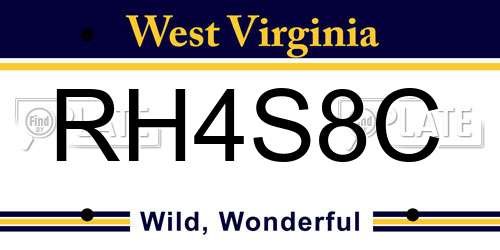 RH4S8C West Virginia License Plate