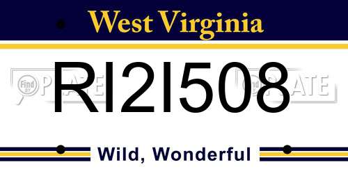 RI2I508 West Virginia License Plate