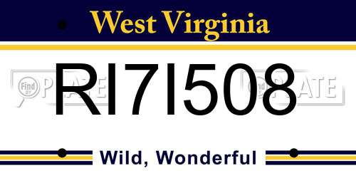RI7I508 West Virginia License Plate