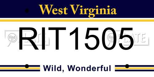 RIT1505 West Virginia License Plate