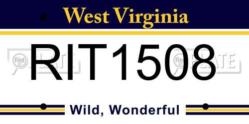 RIT1508 West Virginia License Plate