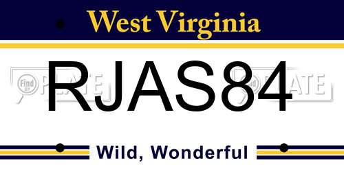 RJAS84 West Virginia License Plate