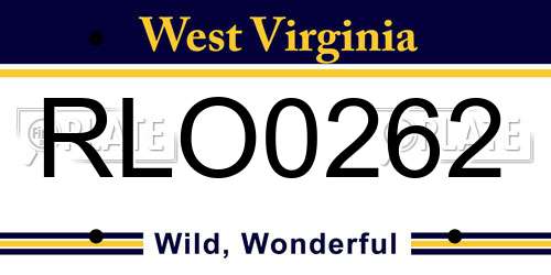 RLO0262 West Virginia License Plate