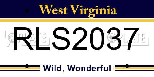 RLS2037 West Virginia License Plate
