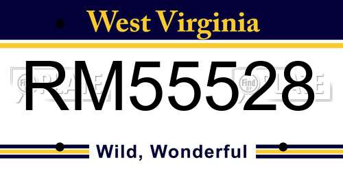 RM55528 West Virginia License Plate