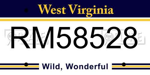 RM58528 West Virginia License Plate
