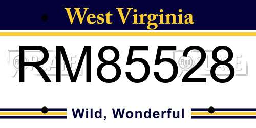 RM85528 West Virginia License Plate
