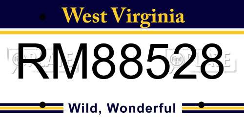 RM88528 West Virginia License Plate