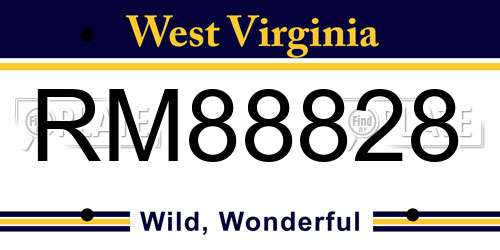 RM88828 West Virginia License Plate