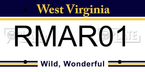 RMAR01 West Virginia License Plate