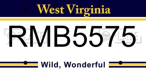 RMB5575 West Virginia License Plate