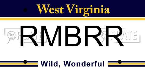 RMBRR West Virginia License Plate
