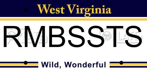RMBSSTS West Virginia License Plate