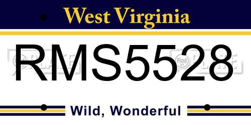RMS5528 West Virginia License Plate