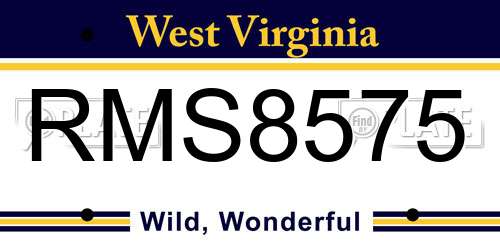RMS8575 West Virginia License Plate